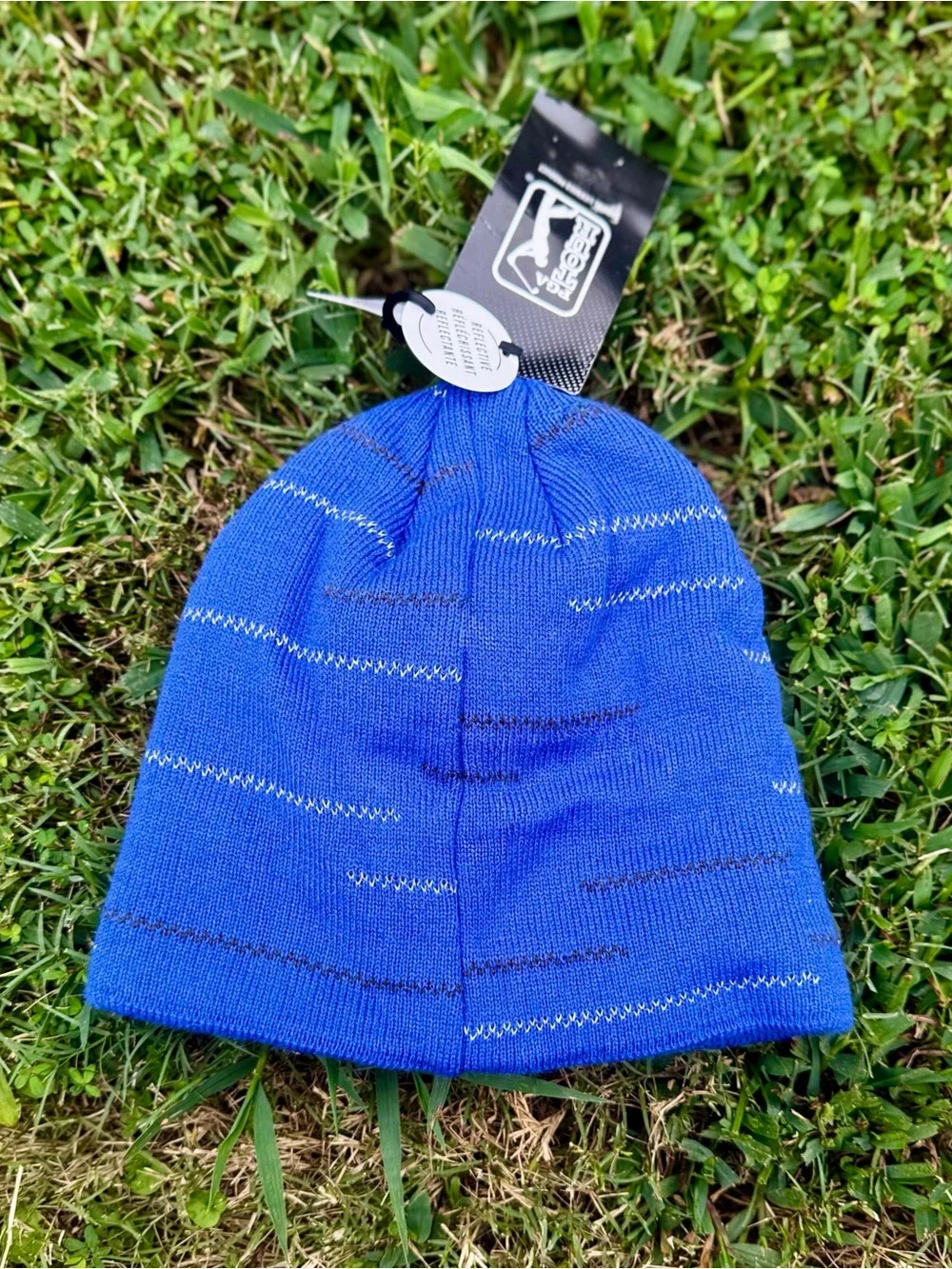 PGA Tour Reversible Blue Knit Beanie with White and Black Accents